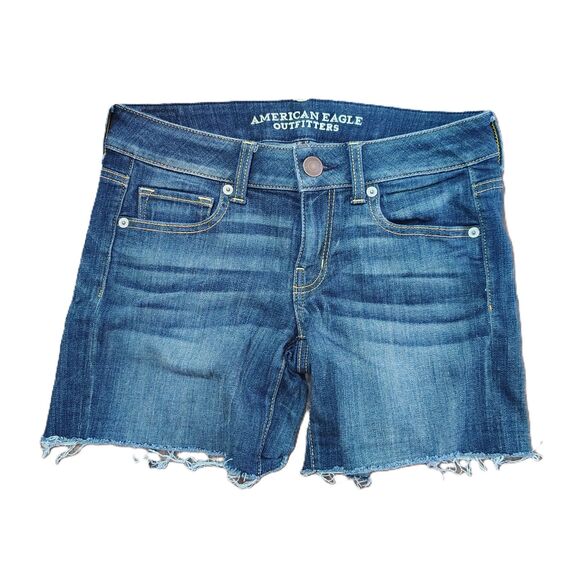 American Eagle Outfitters Pants - OOAK American Eagle Sz 4 Women's Hand Embroidered Flower Midi Jean Shorts